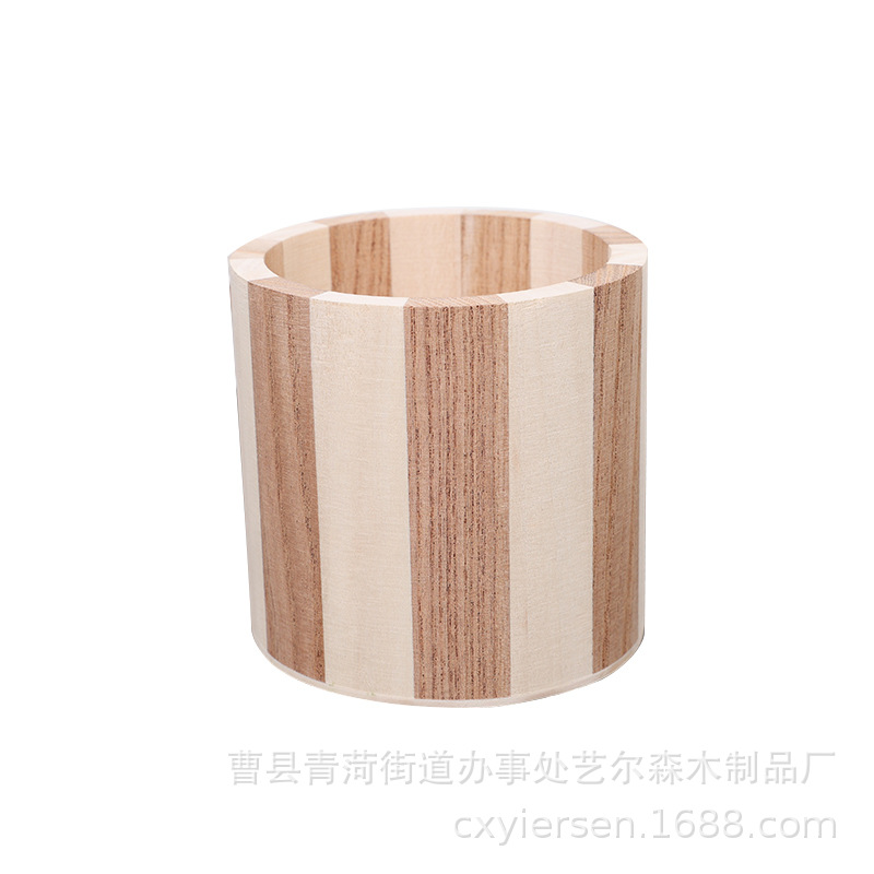 New Solid Wood Natural Color Small Wooden Bucket Home Storage Wooden Bucket Children's Toy Storage and Organization Bucket Toy Wooden Bucket