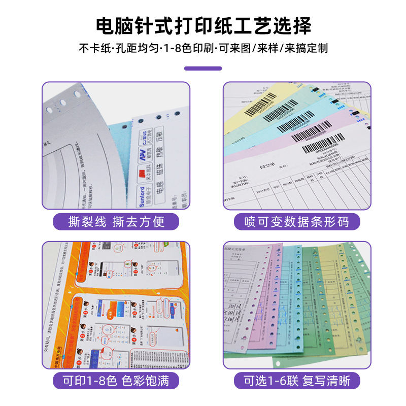 Manufacturer Customized 2-4 Copies Sales Order Multi-Copy Color Dot Matrix Computer-Printed Delivery Note with Holes on Both Sides
