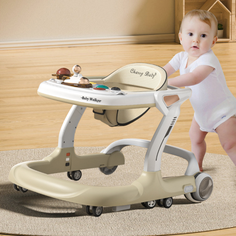 2025 Baby Walker Baby One Year Old Can Be Pushed and Adjustable High and Low with Hand Push Foldableing Walker to Prevent O-Legs