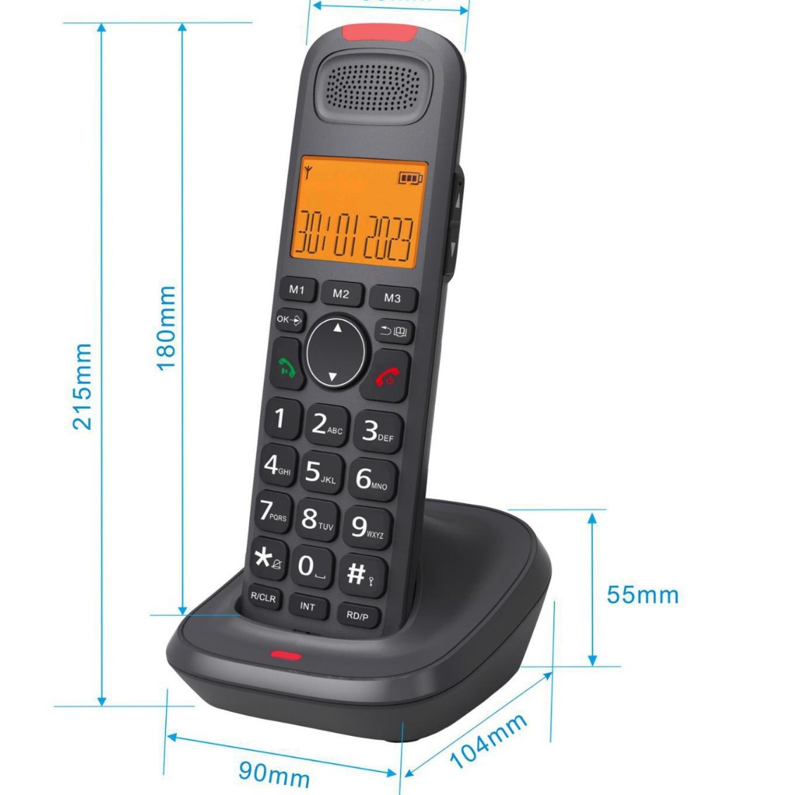 Low-Spoke Spot Daisoin Digital Cordless Telephone Large Button Stand-Alone Home Business Office Handheld Cordless Electronics