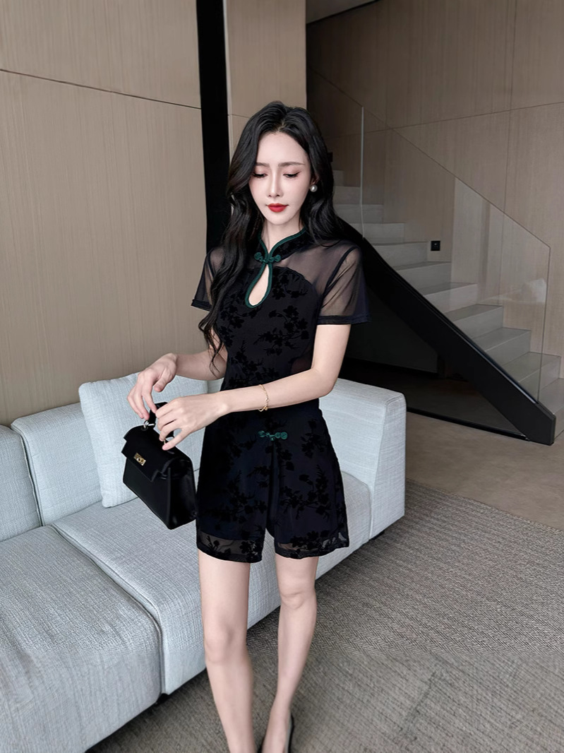 2671 New Style Chinese Style Cheongsam Sauna Nightclub Technician Short Skirt Nightclub Sexy Dress