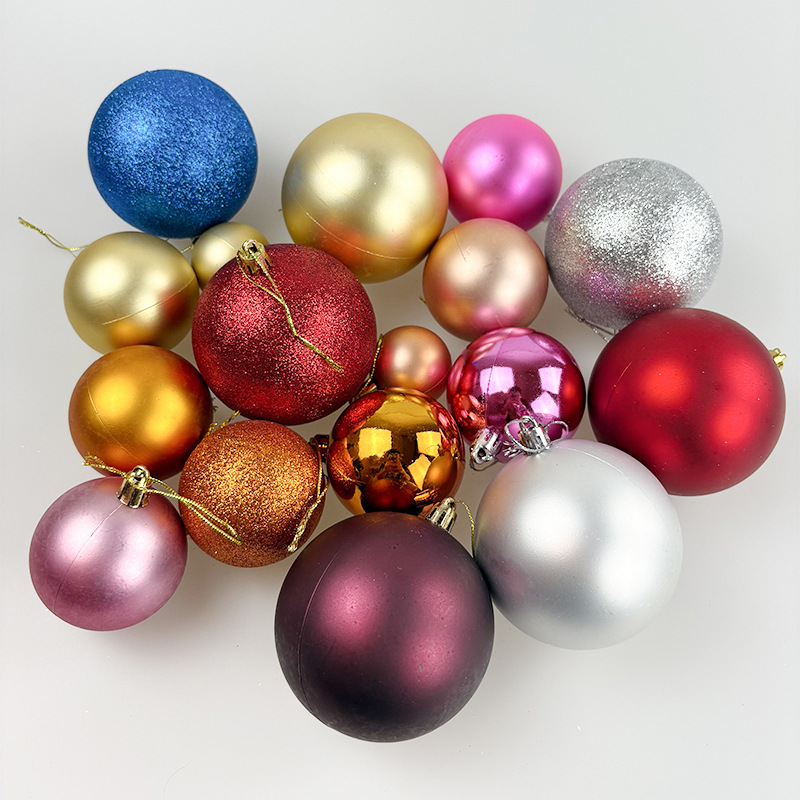 Оптовая продажа рождественских шаров с фабрики, 4/6/8/10см, подвесной шар для елки, декоративный пластиковый шар с покрытием