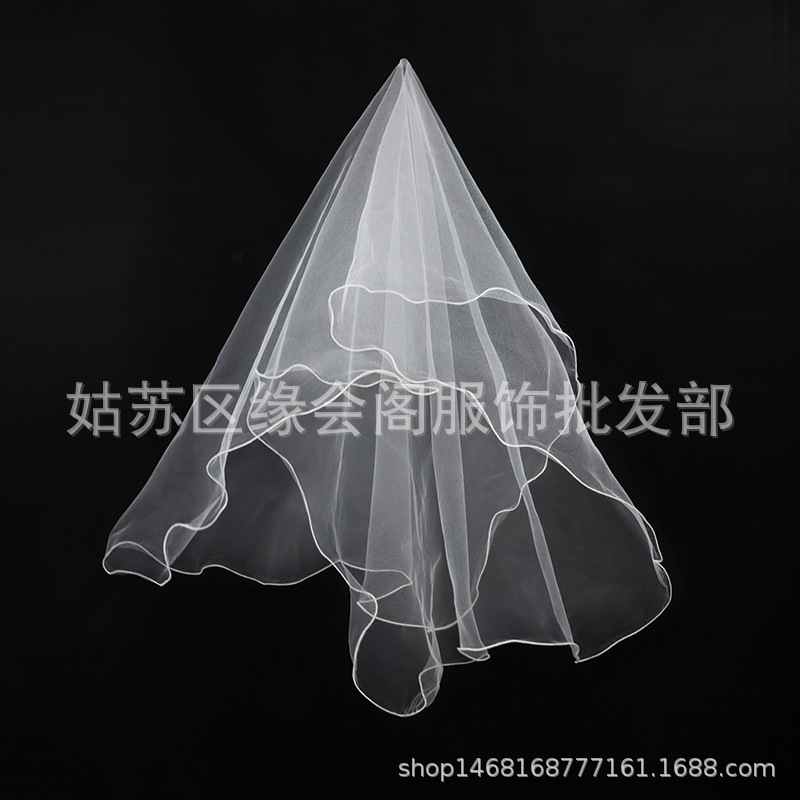 Veil female white bridal main wedding dress proposal certificate registration photo props French jewelry hair accessories light little girl