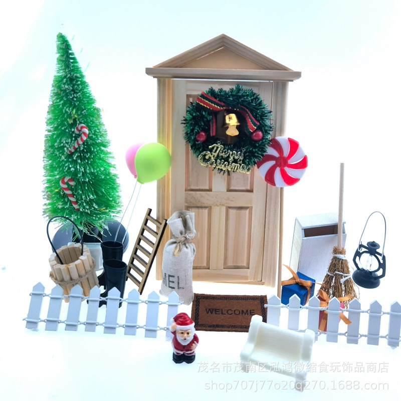 DOLLHOUSE small cloth doll house accessories scene model Christmas festival atmosphere diy various doorways suit