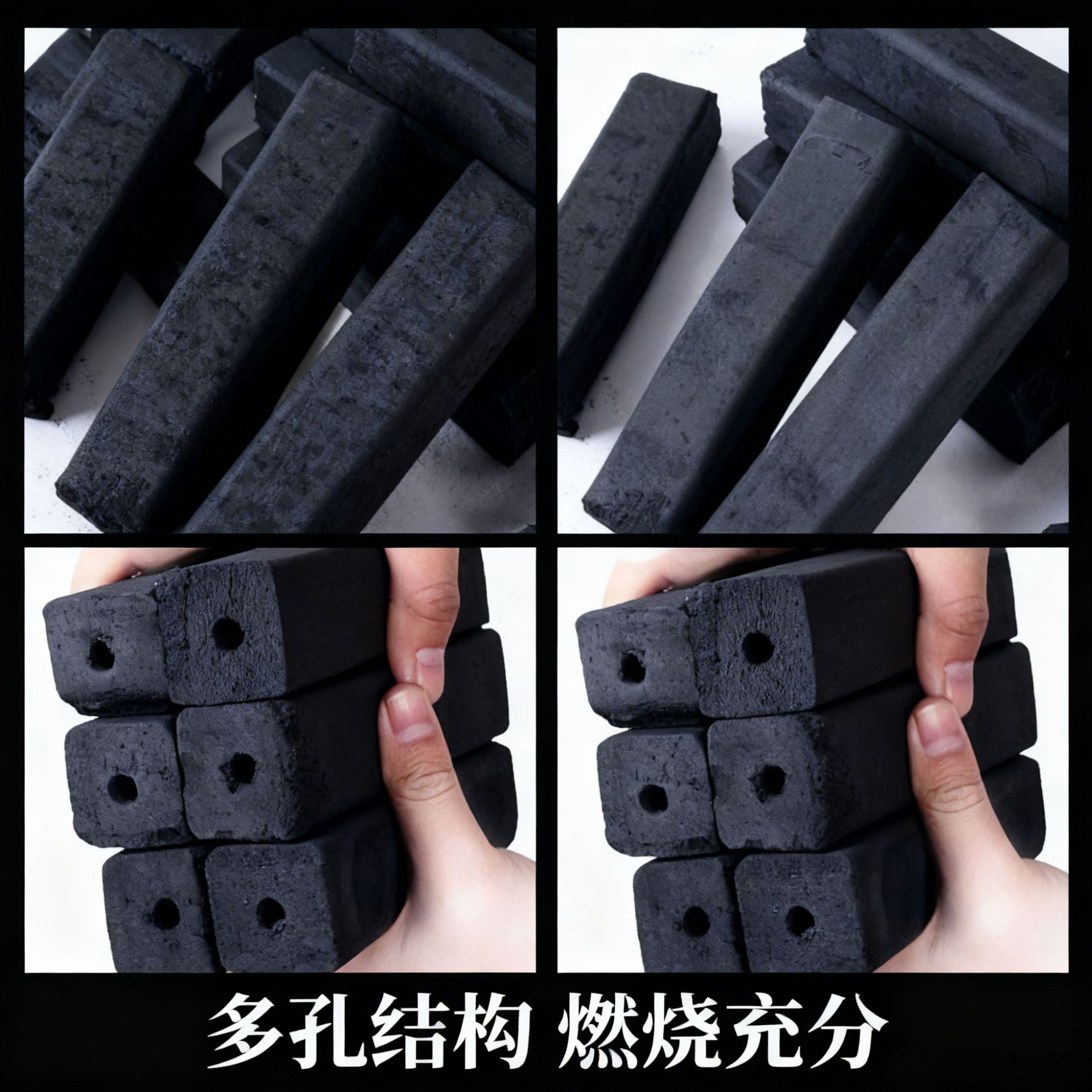 Green High-Temperature Bamboo Charcoal Is Easy to Ignite for Tea Making, Indoor Commercial Machine-Made Charcoal for Barbecue, Outdoor Smokeless Bamboo Charcoal Manufacturer Wholesale