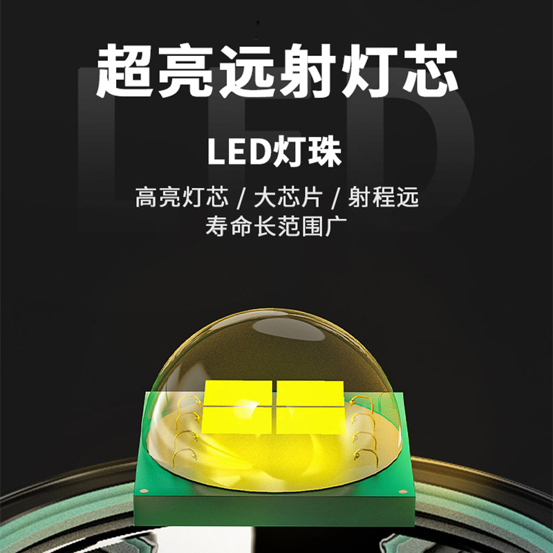 Headlamp source factory long-range strong light double lithium battery charging high-power miner's lamp long endurance outdoor home LED headlight