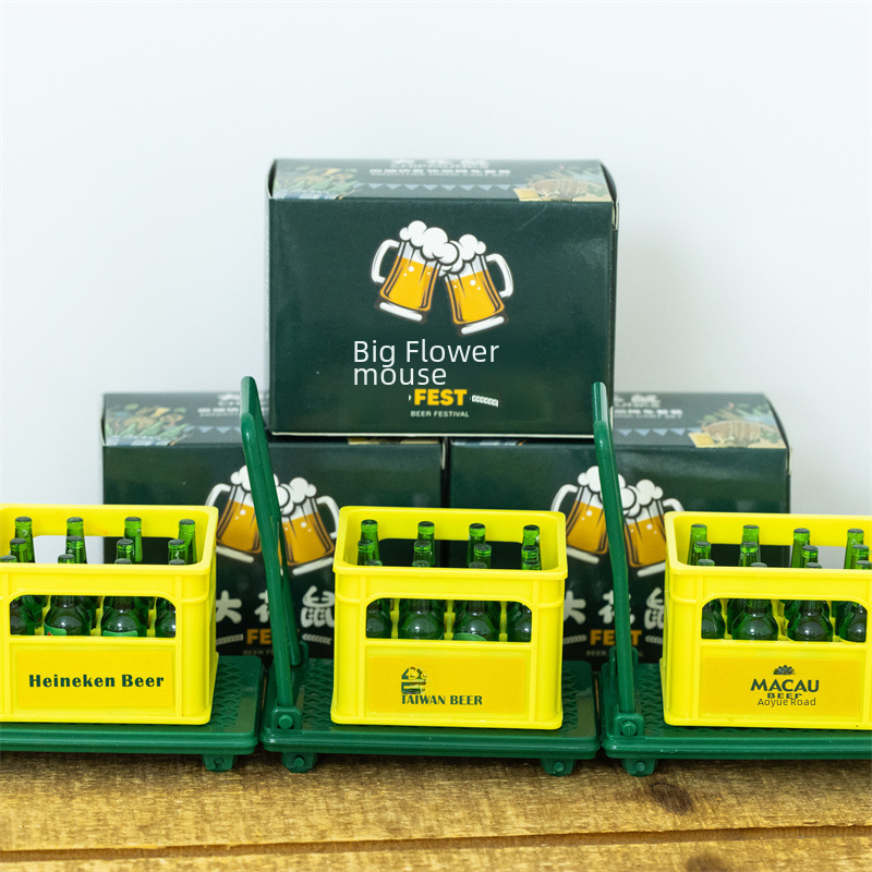 Microscale simulation Macao Taiwan beer trolley suit doll house DIY scene shooting props toy store