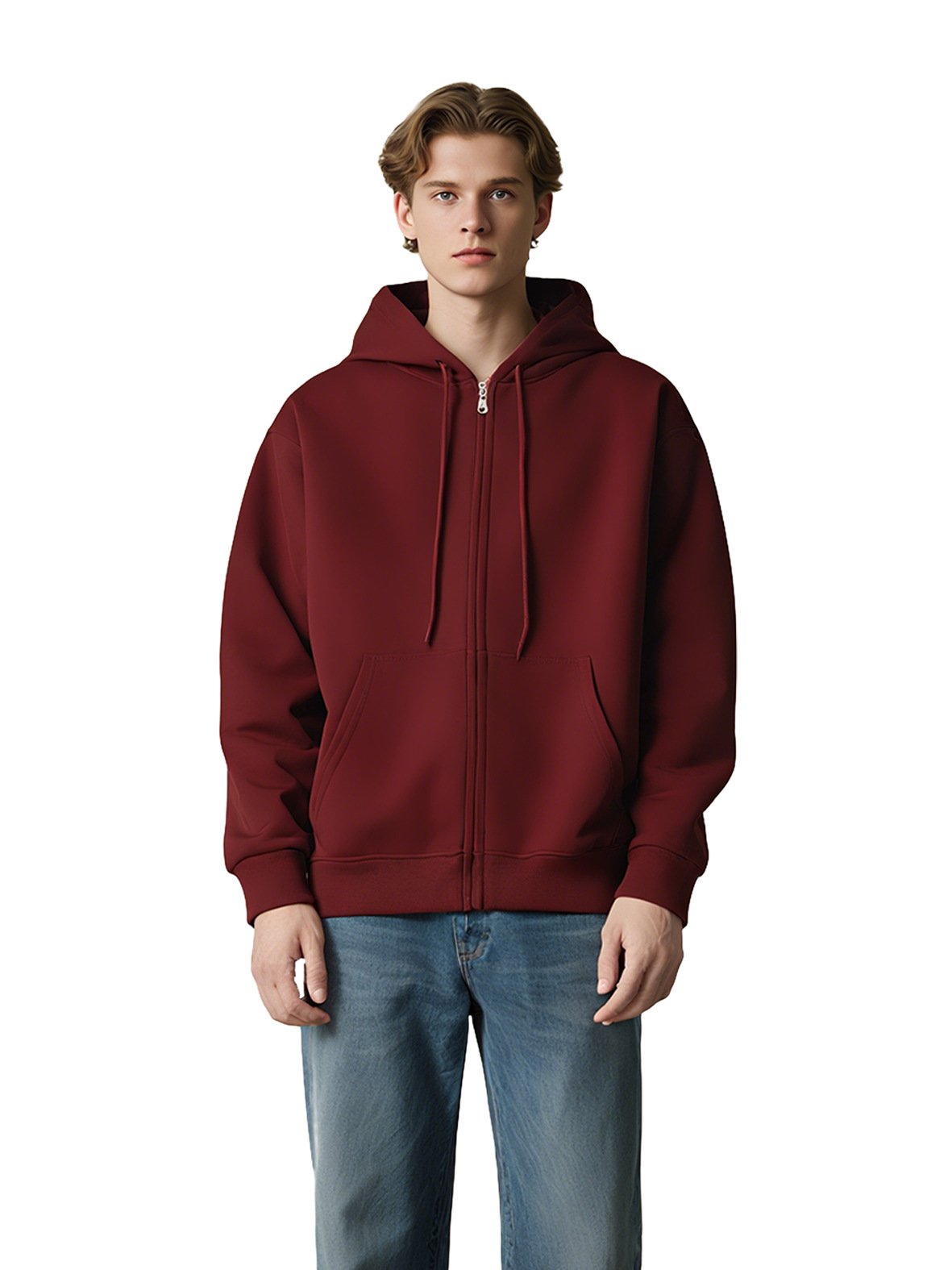 350g Heavyweight Pure Cotton Zip-Up Hoodie Sweatshirt Jacket for Everyday Wear, Parent-Child Matching Kids' Sweatshirt with Logo Printing