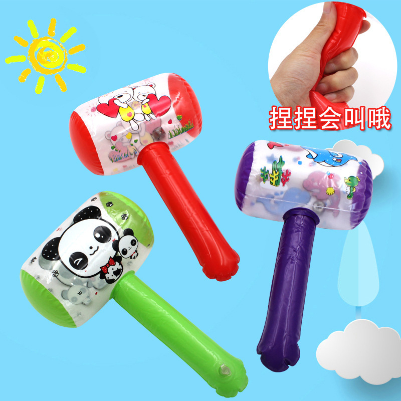 Inflatable Hammer hammer children's toy cartoon balloon kindergarten small gift stall beating props Bell toy