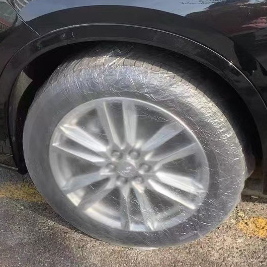 Car Disposable Tire Cover Transparent Plastic Tire Wheel Hub Protective Cover Dust-proof General Maintenance Painting Car Wash