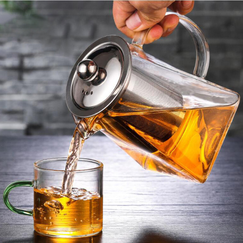 Fair Cup High Borosilicate Glass Teapot Flower Teapot Tianyuan Local Stainless Steel Filter Teapot Thickeneded Teapot