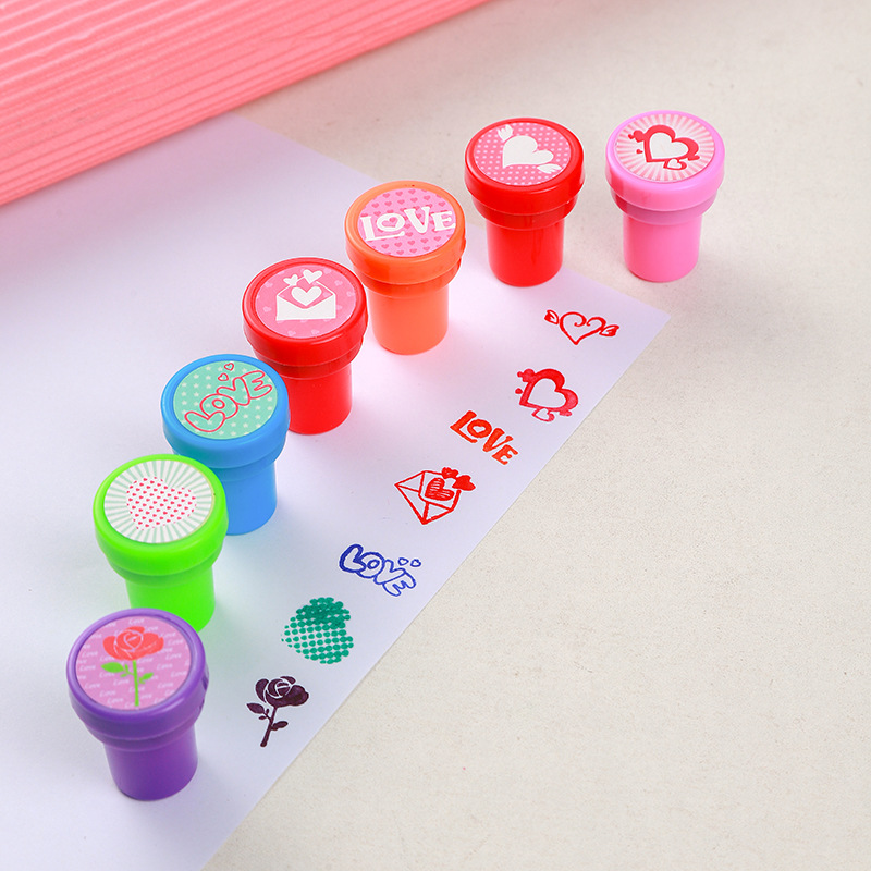 Мини штамп ко Дню святого Валентина детский маленький штамп для учеников начальной школы мультяшный мини штамп для комментариев