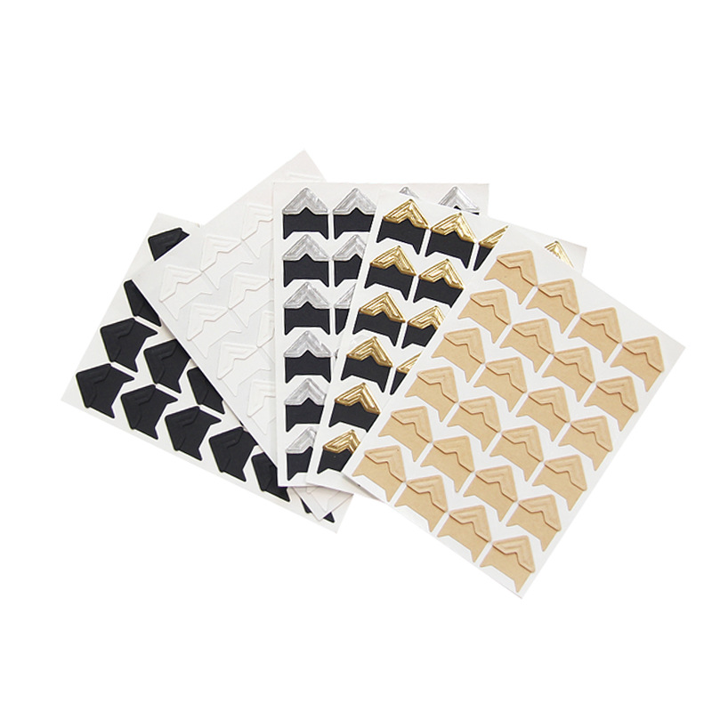 Factory Direct Sales Fixed Photo Corner Stickers H Retro DIY Photo Album Handbook Accessories 24 Pieces Paper Kraft Paper Corner Stickers