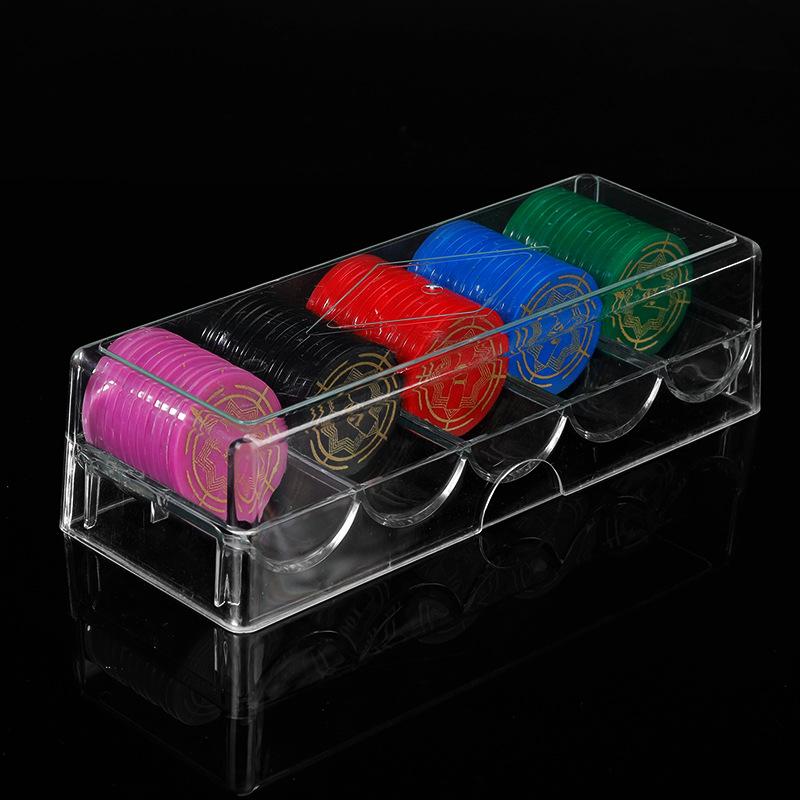 Mahjong Chess and Card Room Chip Storage Box with Lid Acrylic Plastic Transparent Props Decorative Storage Box with Lid