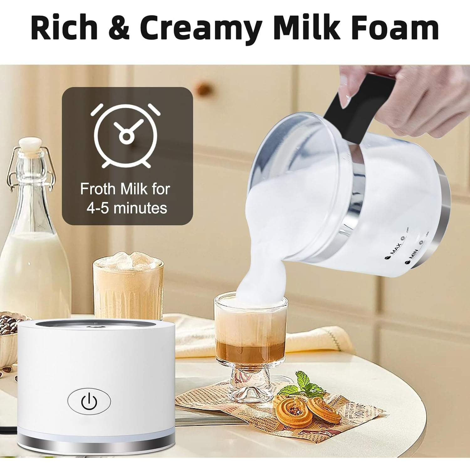 Small Household Appliances Coffee Glass Milk Frother Handheld Milk Frother Hot Milk Coffee Companion Glass Milk Frother
