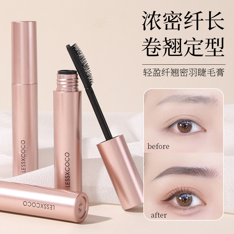Lightweight, Slender and Dense Feather Mascara, Thick Primer, Natural and Long-Lasting, Waterproof, Non-Smudged, Clear Roots