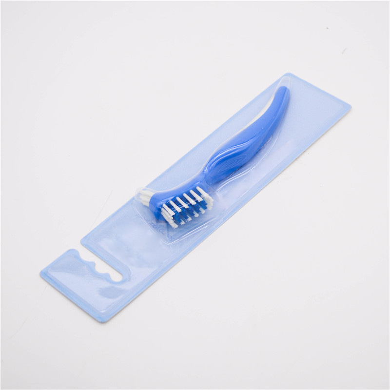 Household Adult Denture Toothbrush Double-Sided Care Brush Hard-Bristled Cleaning Brush Teeth Braces Cleaning and Descaling Full Mouth