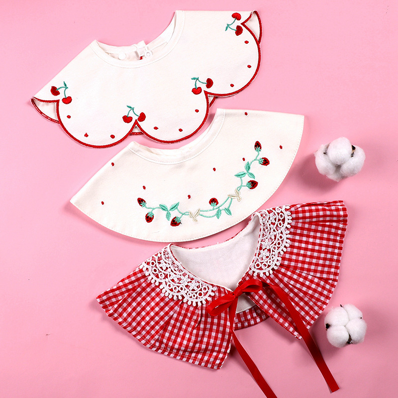 Фабричная индивидуальная обработка OEM детского слюнявчика, фальшивый воротник, лолита слюнявчик