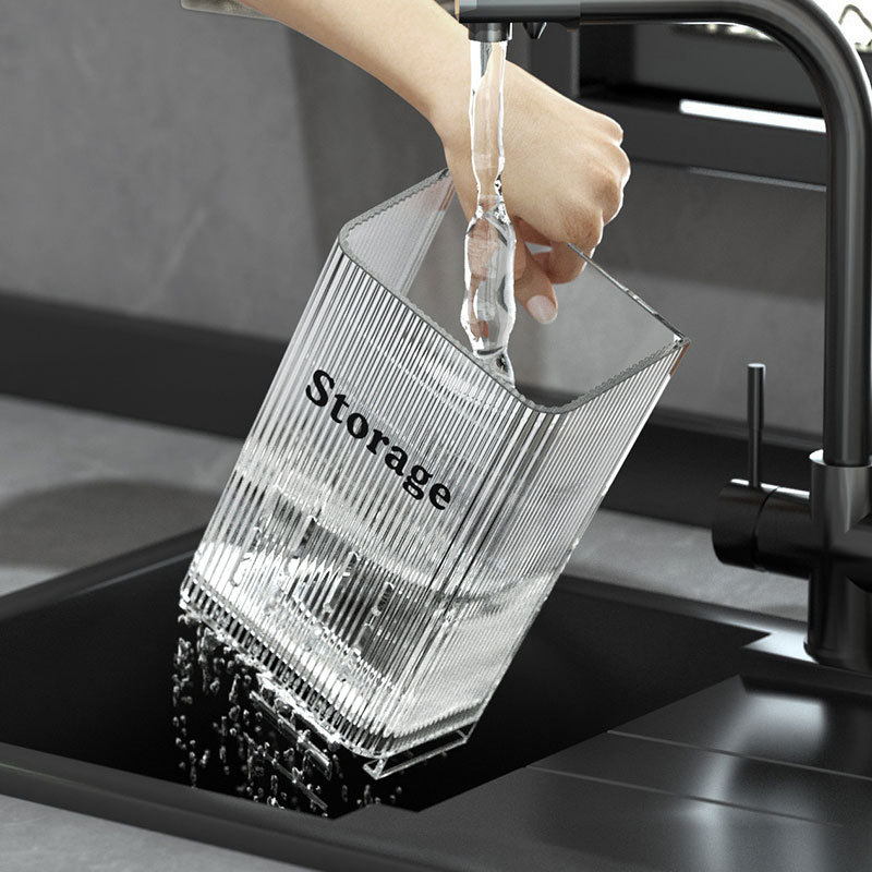 Chopstick Cage Wall-Mounted Punch-Free Accessible Luxury Style Spoon Storage Box Chopstick Holder High-Looking Drainable Kitchen Chopsticks