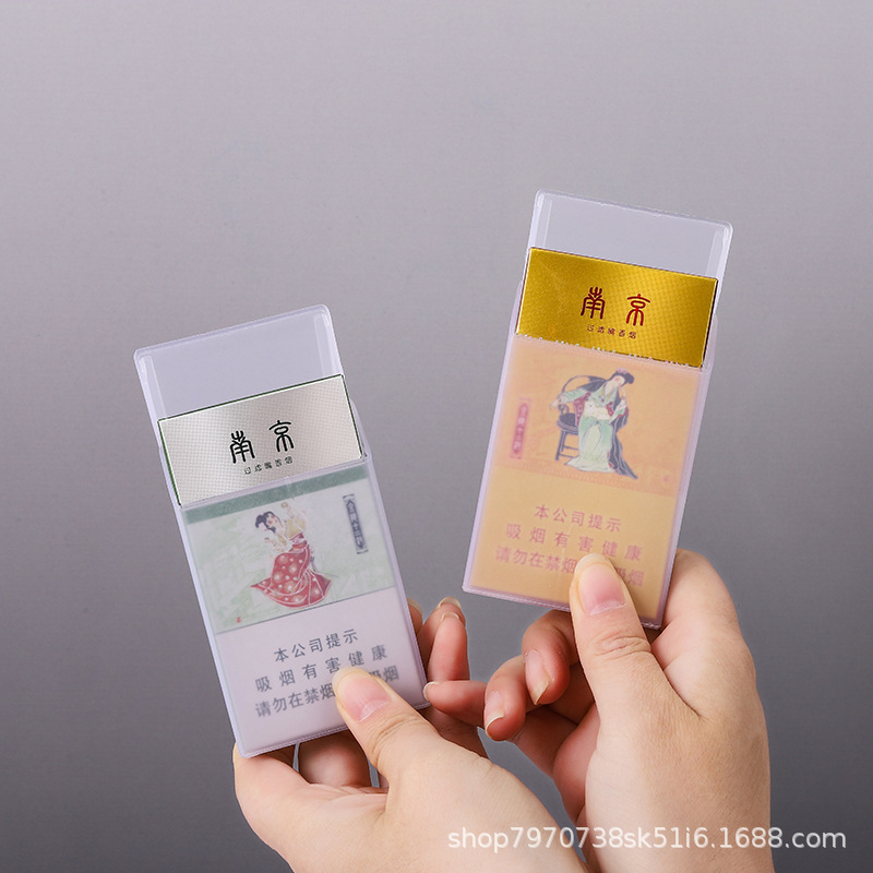 Plastic Transparent Flap Thin Cigarette Case Wholesale Bulk Cigarette Case DIY Cream Plastic Box Ladies Thin Cigarette Case Storage Box