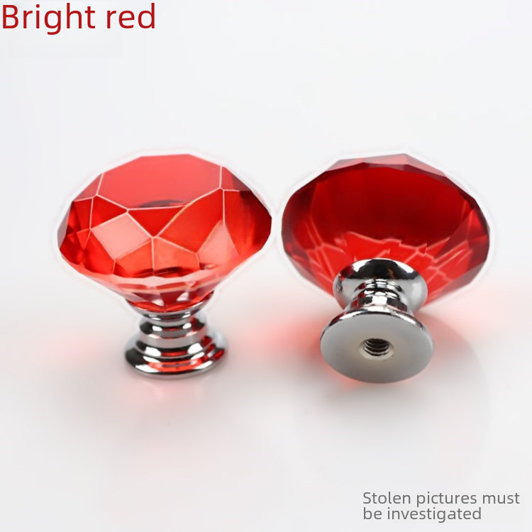 Wardrobe Door Crystal Handle Aluminum Alloy Drawer Handle Cabinet Single Hole Cabinet French Furniture Wenzhou Hardware Plastic