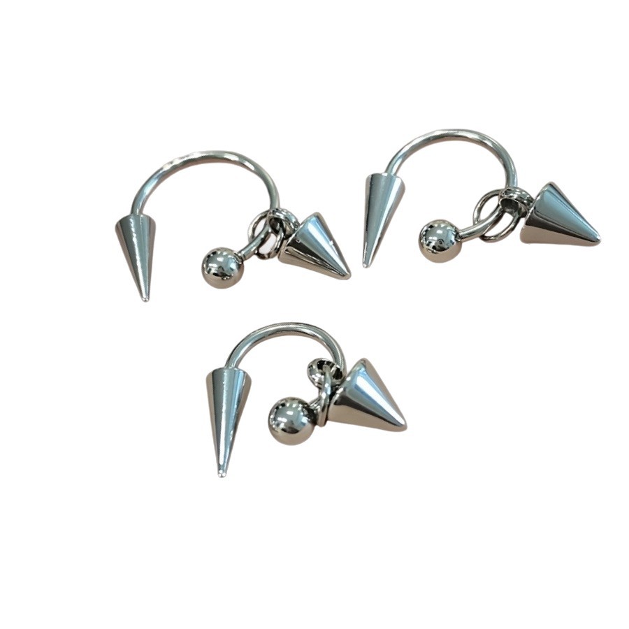 Cross-Border Exquisite High-End Stainless Steel Niche Ear Bone Nail Pointed Cone Earrings Piercing Jewelry Versatile Earrings Earrings