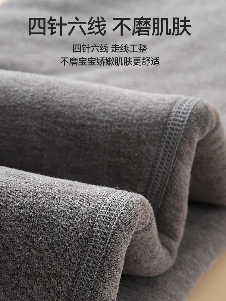 2025 Boys' Warm Pants Plus Velvet Autumn and Winter Leggings Medium and Large Children's German Velvet Inner Wear Thickened Cotton Wool Pants Children's Autumn Pants