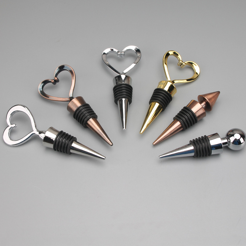 Red Wine Bottle Stopper Practical Abs New Sealed Fresh-Keeping Round Head Stopper Creative Heart-Shaped European and American Promotional Gift Cross-Border