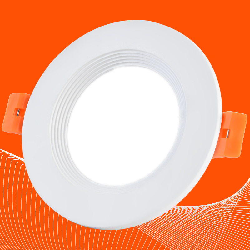 Led Downlight Ceiling Light Embedded Living Room Hole Light Ceiling 8cm 5W Three-Color Hole Light Copper Light Aisle Barrel Spotlight