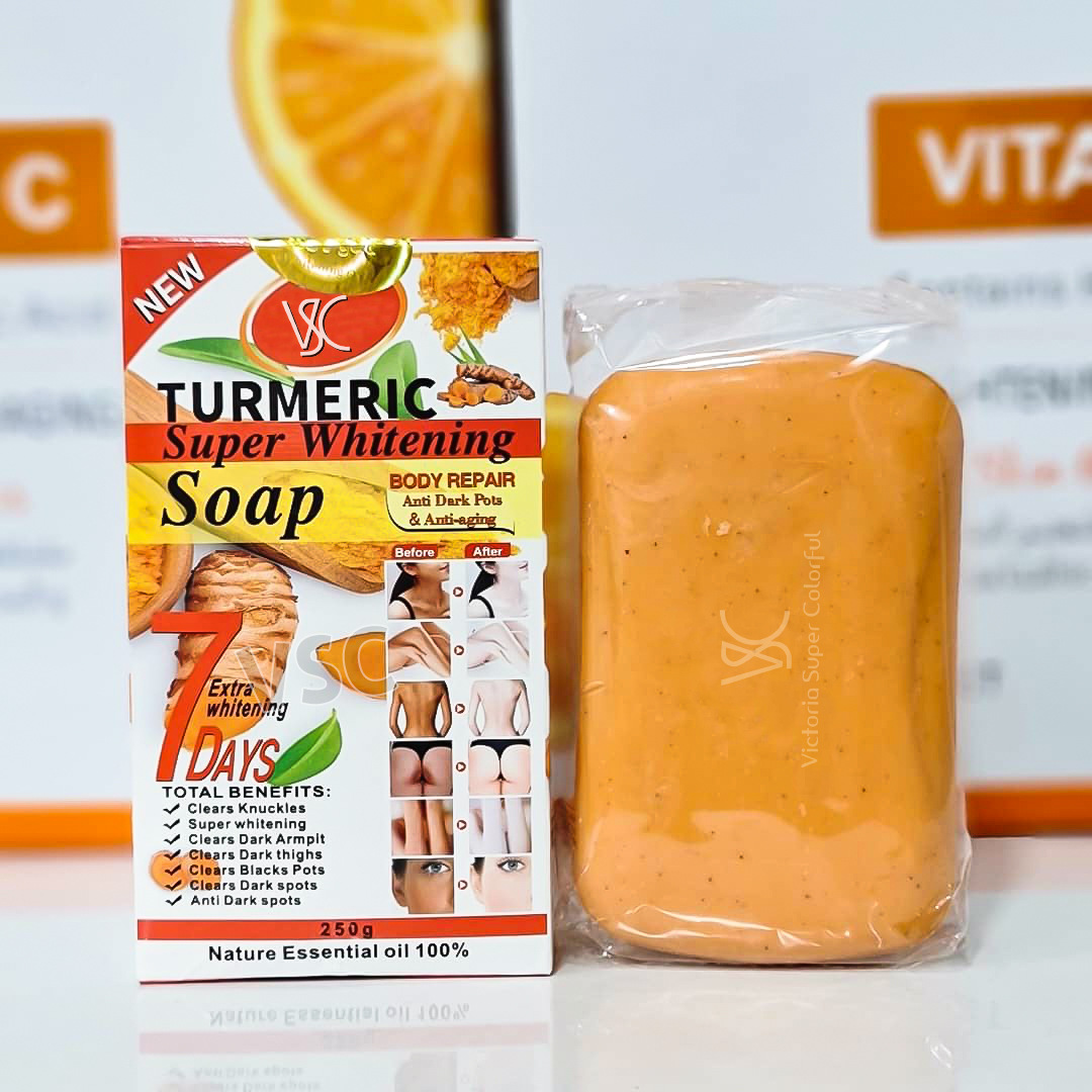 Cross-border Foreign Trade Turmeric Bath Soap Whitening Soap Deep Cleaning Oil Control Cleansing Body Universal Soap 250g