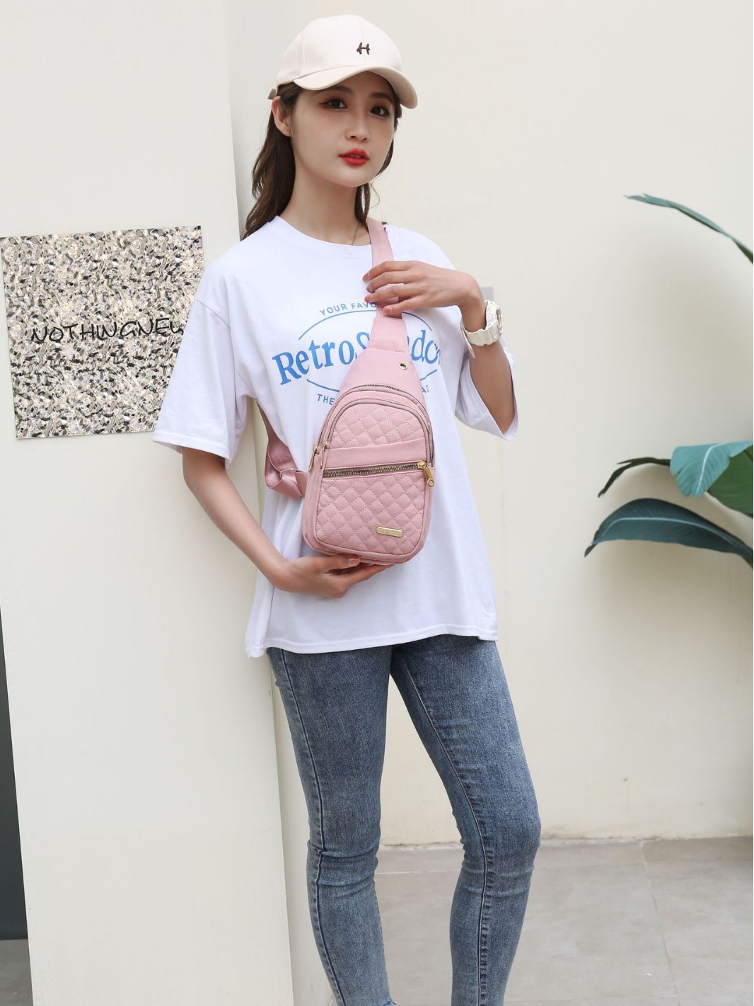 Korean Style Simple Women's Chest Bag New Multi-Layer Embroidery Large Capacity Chest Backpack Girl's Outdoor Casual Crossbody Bag