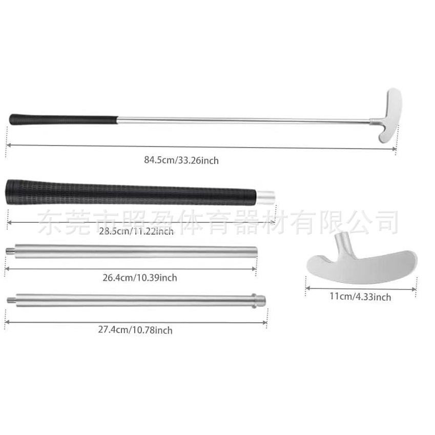 Manufacturer Supplies Golf Three-Section Double-Sided Putter, Beginner Double-Sided Putter, Aluminum Alloy Foldable Practice Putter