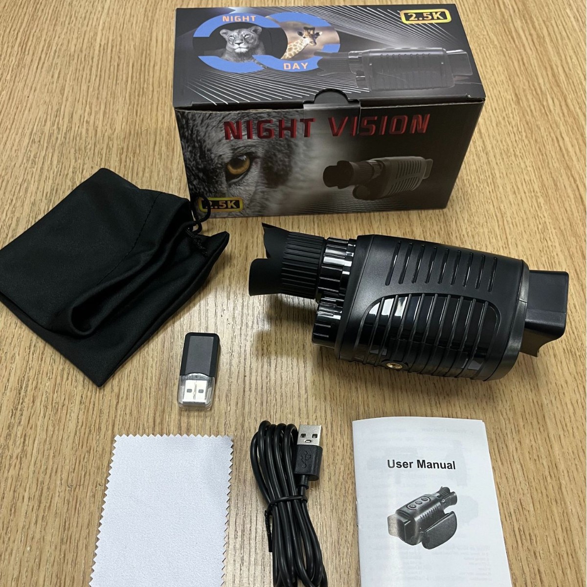 Source manufacturer's all-black visual infrared night vision digital day and night dual-purpose single-barrel outdoor telescope-Amazon