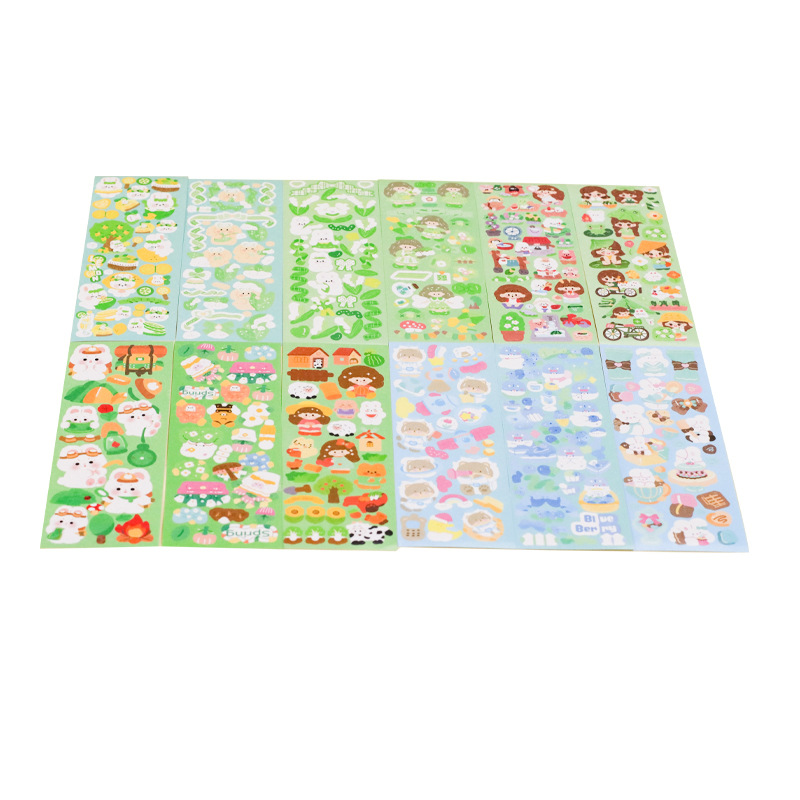 100 non-repeating goo card stickers laser stickers students DIY cute girl hand account with new wholesale