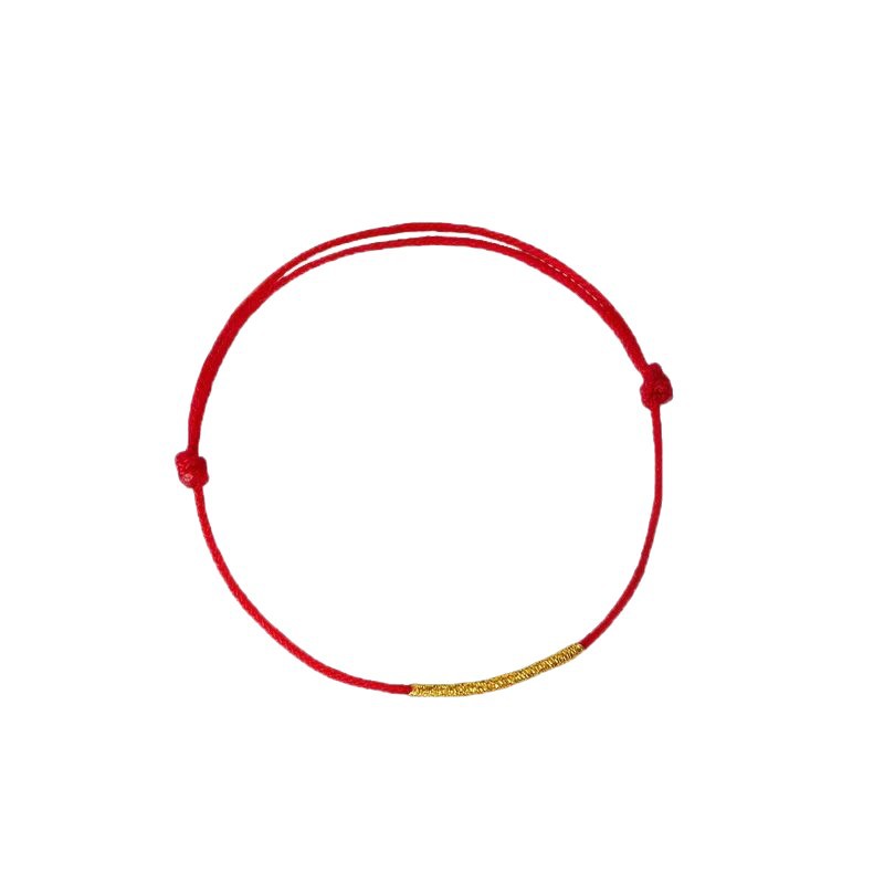 Wholesale Red Hand Rope Small Red Rope Bracelet for Women's Birth Year Red Hand Rope Couple Gift Braided Rope Simple Gold