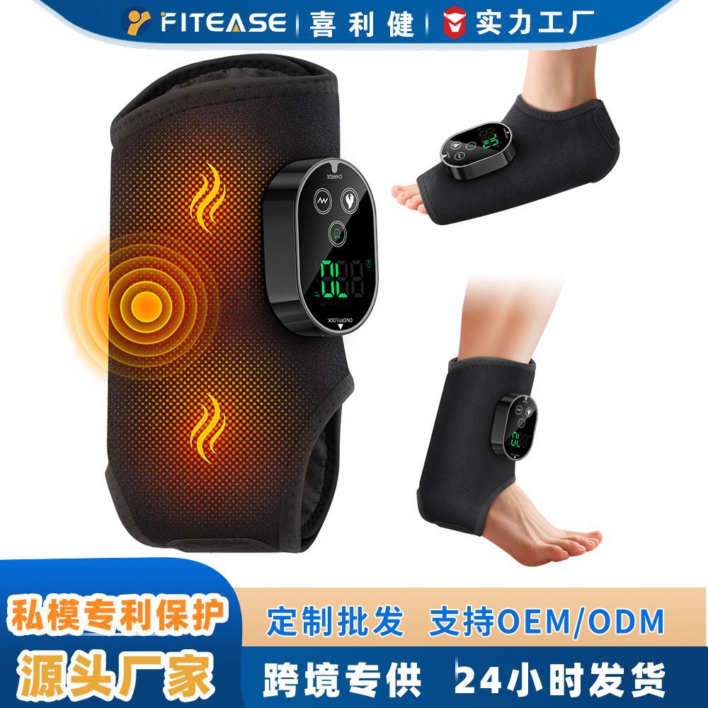 Модель Amazon Private, горячий компресс, вибрирующий массаж для ног, электрический обогрев, многофункциональный массажер для суставов и лодыжек