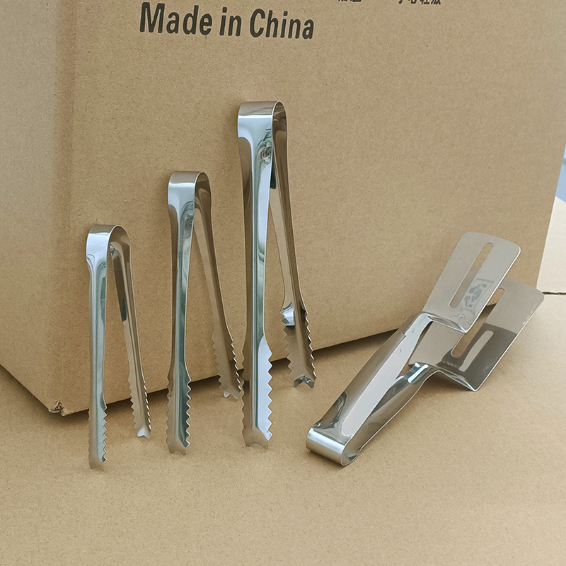 Stainless Steel Ice Tongs, Fish Spatula, Barbecue Steak Tongs, Thickened Toothed Ice Cube Tongs, Ice Pellet Tongs, Kitchen Bar Food Tongs