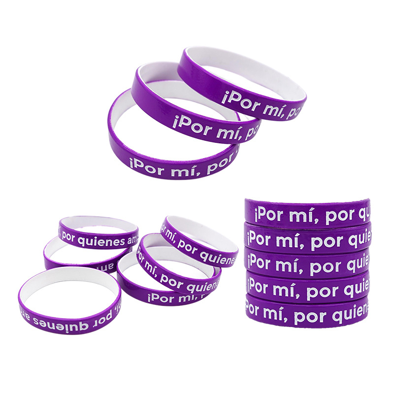 Silicone Bracelet Printed Text Logo Concave and Convex Lettering Holiday Event Wrist Strap Outdoor Sports Wrist Strap