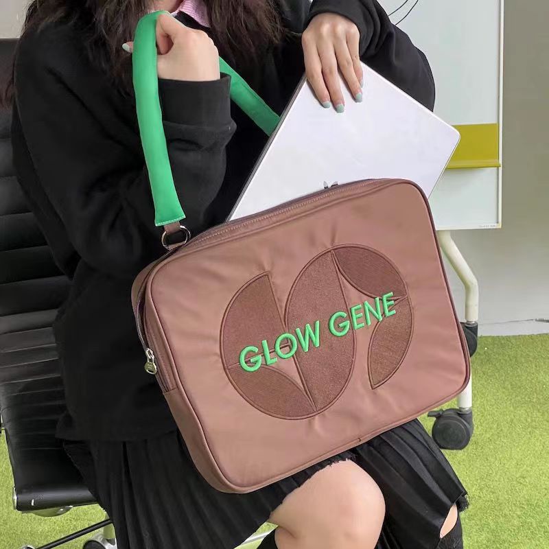 2024 Explosions Shoulder Coffee Contrast Color Apple 14-inch 16-inch Computer Bag Shockproof Notebook Bag Dual-use