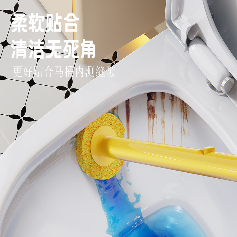 Disposable Toilet Brush Set Bathroom No Dead Ends Sterile Household Disposable Replacement Cleaning Brush Head Toilet Brush