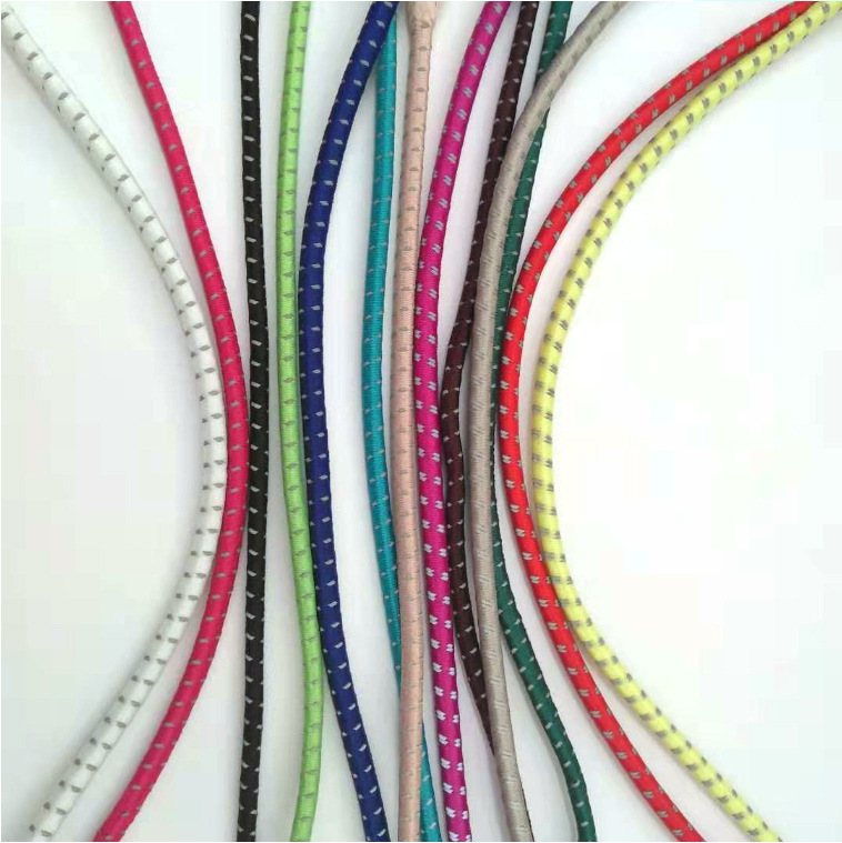 Round Elastic Band for Clothing, Shoes, and Hats; Core-Spun Elastic Cord with Double-Color Jump Point; Elastic Webbing Rubber Band with High Elasticity
