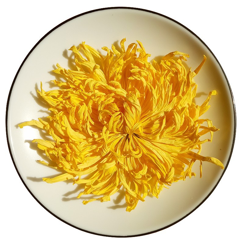 Extra-Large Golden Silk Royal Chrysanthemum Round Head Flower, Individually Packaged in Transparent Bags, Direct from Source Factory, Suitable for Commercial Use in Tea Houses and Beverages, with a Fresh Scent