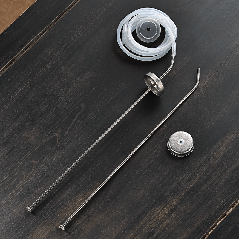 Pure Titanium Water Pipe Special for Barreled Water Pure Titanium Suction Pipe Tea Set Accessories Water Inlet Pipe Water Dispenser Hose Silicone