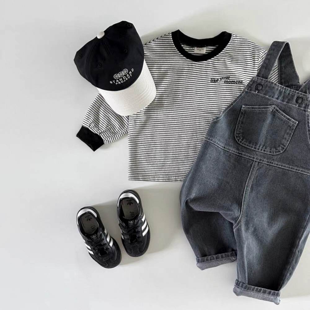 Children's Overalls Jeans Spring and Autumn 2025 Boys and Girls Baby Casual Pants Versatile Infant Overalls Trendy