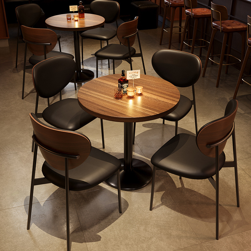 Retro Bistro Commercial Dining Table and Chairs American Dining Bar Music Restaurant Table and Chairs Clear Bar Bar Table and Chair Combination