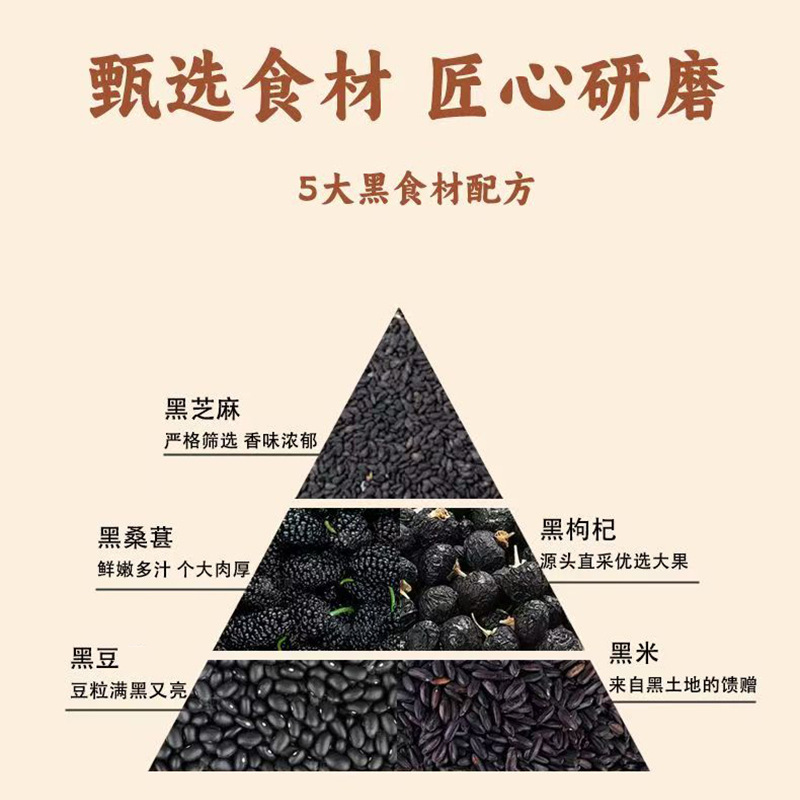 Qiaosu Valley Five Black Powder 250g Boxed Black Sesame Black Bean Black Mulberry Black Goji Berry Manufacturer Wholesale Dropshipping