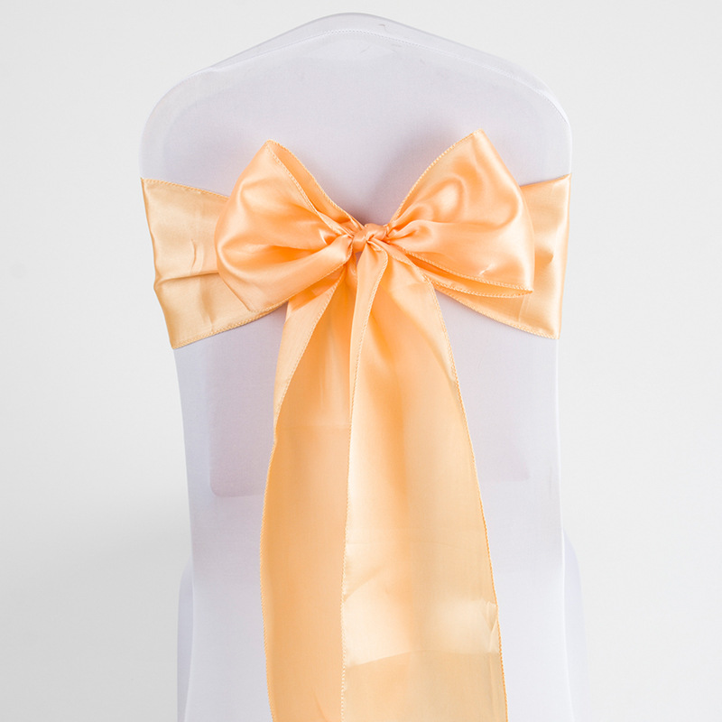 Wholesale Satin Ribbon Ribbon Ribbon Banquet Wedding Chair Back Set Decorative Chair Back Bow Chair Cover Bow Chair