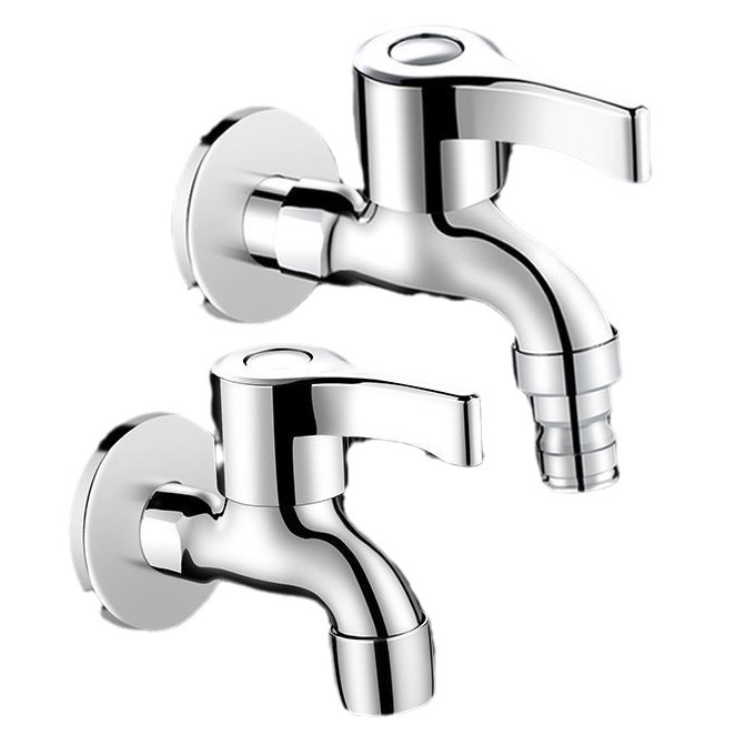 All-copper washing machine faucet household extended extra-thick quick-on faucet one in two out washing machine faucet