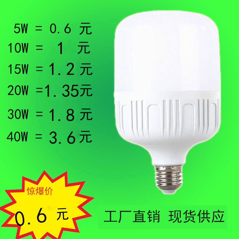 Оптовая продажа светодиодной энергосберегающей лампы E27, высокомощная, для дома, суперяркая, пластиковая лампа