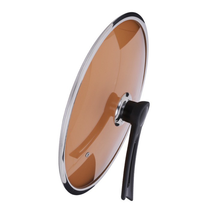 Нержавеющая сталь кастрюля с закаленной стеклянной крышкой, универсальная взрывозащитная утолщенная с широкими краями коричневая сковорода, круглая маленькая крышка для кастрюли, большая кастрюля для дома